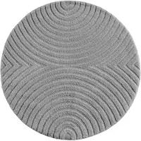 Muratap Japandi art rond scandinavisch vloerkleed laagpolig effen - 200 cm