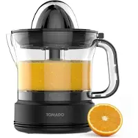 Tomado TJC4003B Citruspers - Elektrische citruspers - Citroenpers - Sinaasappelpers - Inclusief 2 perskegels - 700 ml - Instelbaar pulpfilter