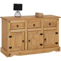 Idimex SALSA-dressoir van 130 cm van massief hout met 3 lades - naturel
