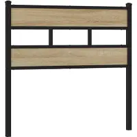vidaXL Vervangend hoofdbord 80 cm ijzer en bewerkt hout sonoma eikenkleurig