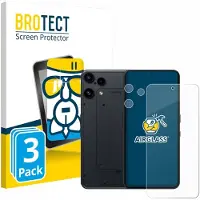 BROTECT Screenprotector 3 Stuks voor Nothing Phone (3a) Lite (Voor+Camera) Beschermglas transparant