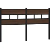 vidaXL Vervangend hoofdbord 160 cm bewerkt hout en staal bruin eikenkleurig