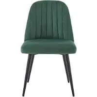 Vente-unique Set van 2 stoelen ELEANA - Fluweel en zwart metaal - Groen