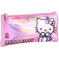 Hello Kitty Toilettas - 22 x 11 cm - Etui - 1 stuk - Voor kinderen - Voor meisjes - Iriserend - Roze
