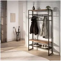 Meubelplaats Garderobemeubel Luno roede XL - Poedercoat drift brown