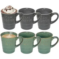 Secret De Gourmet Koffiemokken - 6x stuks - 200 ml - kleuren gemixt