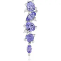 Cavill - Zilveren Hanger met Tanzaniet 1,322 Ct - 925 Sterling Zilver Verguld - Elegante Marquise en Ovaal Slijpsel - Blauw Violet Sieraad