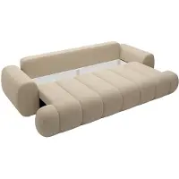 Vente-unique Vierzits-slaapbank van beige stof FRIDORA