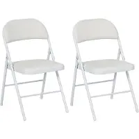 HOMCOM Klapstoel Kunstleer, staal 45L x 46B x 78H cm Wit