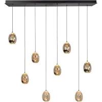 Highlight Hanglamp Golden Egg 8 lichts L 115 x B 18 cm amber-zwart