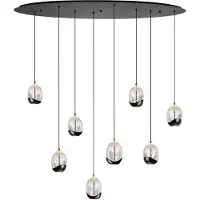 Highlight Hanglamp Clear Egg Zwart 8 Lichts Ovaal