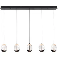 Highlight Hanglamp Clear Egg Zwart 5 Lichts Recht