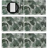 Secret De Gourmet tafel placemat Jungle - 6x - wit/groen - 45 x 30 cm - tafel onderleggers / bescherming