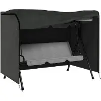 Merax Schommelbankhoes 3-Zits 205 x 124 x 164 cm - Afdekhoes voor Tuinschommel - Waterafstotend - Winterbestendig - UV-Bestendig - 600D Oxford - Donkergrijs