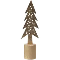 Kaemingk Kerstfiguur voor op de plank, houten kerstboom, 29 cm