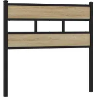 vidaXL Vervangend hoofdbord 107 cm ijzer en bewerkt hout sonoma eikenkleurig