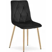 Leobert Eetkamerstoel LIBRA Zwart – Houtlook Metalen Poten, Modern Velvet Bekleding, Ergonomisch Design, Max. 120 kg