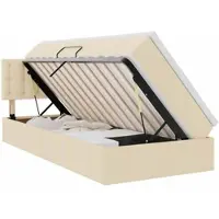 vidaXL Opbergbed met matras met hoofdeinde Crème 90 x 190 cm fluweel