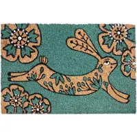 Beliani CLARK - Deurmat - Groenblauw - 50 x 80 cm - Kokos