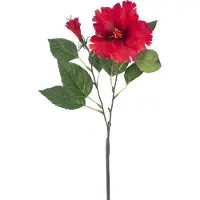 Easyplants | Kunstbloem Hibiscus 63 cm rood | Zijde | Nepbloemen | rood | Onderhoudsvrij | Kant-en-klaar