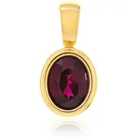 Cavill - Gouden Hanger 9K Geel Goud - 2,3 ct Ovaal Geslepen Tocantin Granaat - Luxe Bezelzetting - Braziliaanse Edelsteen 20x10 mm