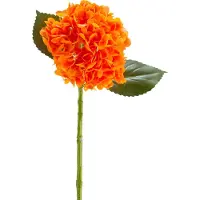 Easyplants | Kunstbloem Charlotte Hortensia Real Touch oranje 55 cm | Zijde | Nepbloemen | oranje | Onderhoudsvrij | Kant-en-klaar