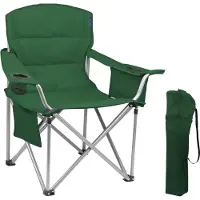 TRVLMORE Campingstoel XL - Opvouwbaar - 150KG Draagvermogen - Incl. Draagtas - Klapstoel - Visstoel - Kampeerstoel - Vouwstoel - Groen