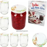 MamboCat 6-delige set weckpot 720 ml TO 82 Osterfreude deksel incl. receptenboekje