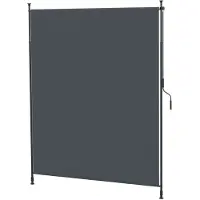 Merax Verticale Markies 200x292 cm - Uittrekbaar Zonnescherm en Windscherm - Zonder Boren met Klemstangen - UV40+ - Aluminium Frame - Grijs