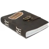 Ancient Wisdom Leren zwart notitieboekje met slot (18x13 cm)