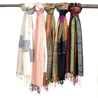 Ancient Wisdom - Sjaal - Grote Indiase boho-sjaal - 75x180cm - groene tinten - modeaccessoire - trendy - damesmode - bohemian