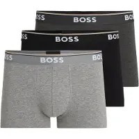 BOSS Boxershorts 'Power' donkergrijs / grijs gemêleerd / zwart / wit