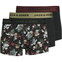 Jack & Jones Boxershorts 'JACFlower' groen / wijnrood / zwart / wit