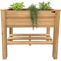 Axi Ari kweektafel van Hout met Opbergplank in Bruin | Moestuintafel / Moestuinbak voor Buiten / Tuin / Balkon / Terras / kKas | Verhoogde Plantenbak | 86,5 x 46 x 85 cm