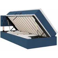 vidaXL Opbergbed met matras met hoofdeinde Blauw 100 x 200 cm fluweel