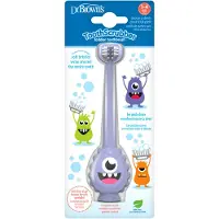 Dr. Brown's ToothScrubber Tandenborstel, Driezijdige Trainingstandenborstel voor Peuters 1-4 Jaar met Zuignap