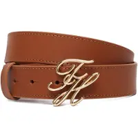 Tommy Hilfiger Script 3.0 Belt Cognac Size: 75 | Belts Outlet | Dames | Bruin