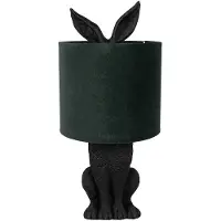 Clayre & Eef Tafellamp Konijn Ø 20x43 cm Zwart Groen Kunststof