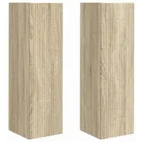 vidaXL TV Wandkast 2 st Sonoma Bewerkt hout