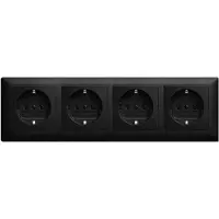 Busch-Jaeger - Stopcontact - Inbouw Wandcontactdoos Set 4 - Mat zwart