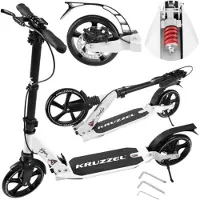Kruzzel 26141 Opvouwbare step Hyperion W, met vering, wielen van 200 mm, zwart-wit