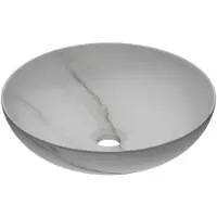 Ink Waskom Convex 40 Rond 40x40x13cm Natuursteen Mat Wit Marmer