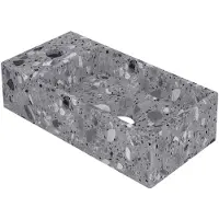 Ink Fontein versus 36x18x9 cm composiet links met kraangat mat grijs terrazzo