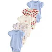 Next Rompertje/body crème / duifblauw / groen / rood