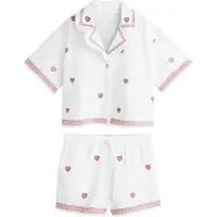 Next Korte pyjama rood / wit