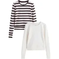 Next - Dames - Thermal zachte top met ronde hals en lange mouwen - Bruin