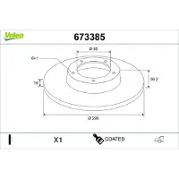 Valeo 673385 Remschijf