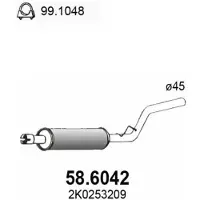 ASSO 58.6042 Uitlaat middendemper