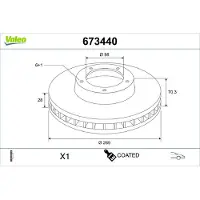 Valeo 673440 Remschijf