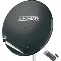 Schwaiger satellietinstallatie voor 1 satelliet -satellietschotel 80 cm, antraciet, LNB - 1 aansluiting